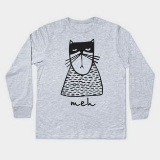 Angry Cat MEH Halloween Kids Long Sleeve T-Shirt